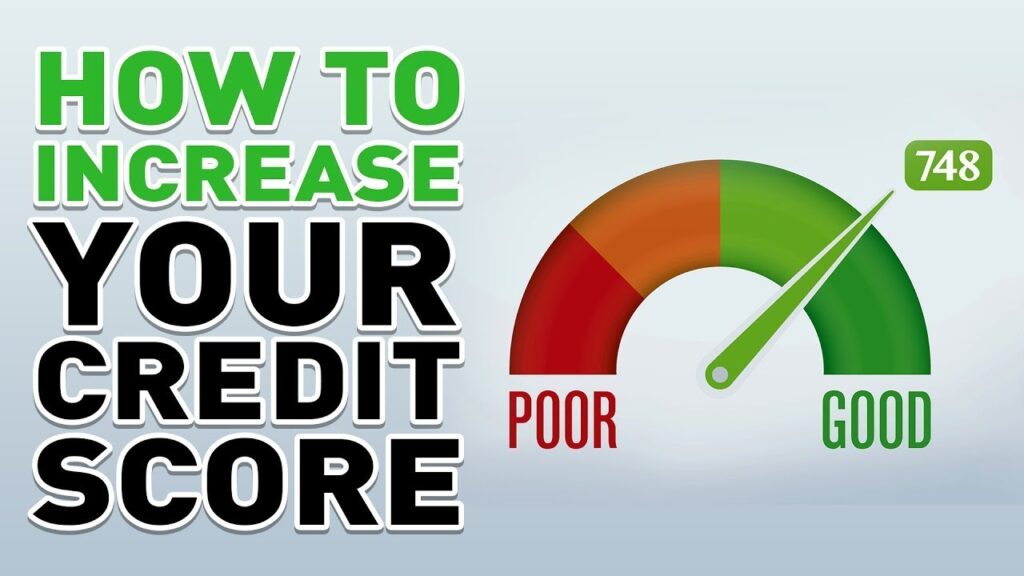 Credit score gauge with the needle pointing to 748, in the good range between poor and good