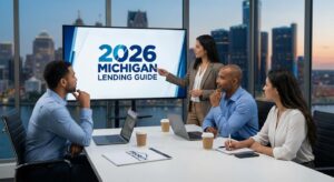 Homeowner reviewing mortgage documents and uncovering hidden lending myths in Michigan