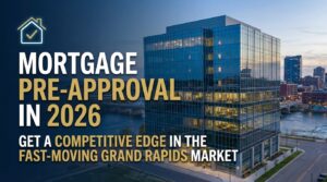 Couple reviewing mortgage pre-approval in 2026, gaining a competitive edge in the fast-moving Grand Rapids housing market