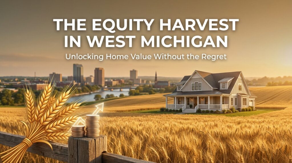 Homeowner reviewing home equity options with a mortgage advisor in West Michigan