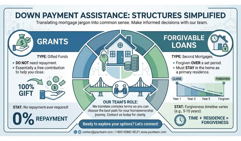 Types of Down Payment Assistance: Grants, Forgivable Loans, and Second Liens