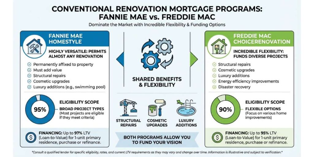 Fannie Mae HomeStyle vs. Freddie Mac CHOICERenovation